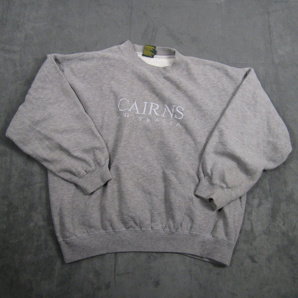 Cairns Australia Sweatshirt Women Large Gray Embroidered Souvenir Pullover